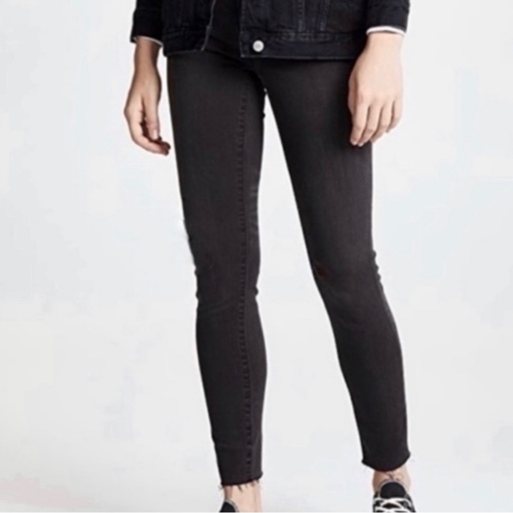 Madewell 9 in High Waisted Skinny Crop Black Jeans